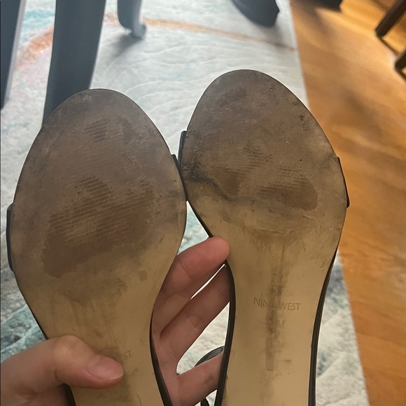 🌻 HOST PICK 🌻 ♠️ Nine West Black Pruce Ankle Strap Black Heel Sandals ♠️ - Picture 9 of 10